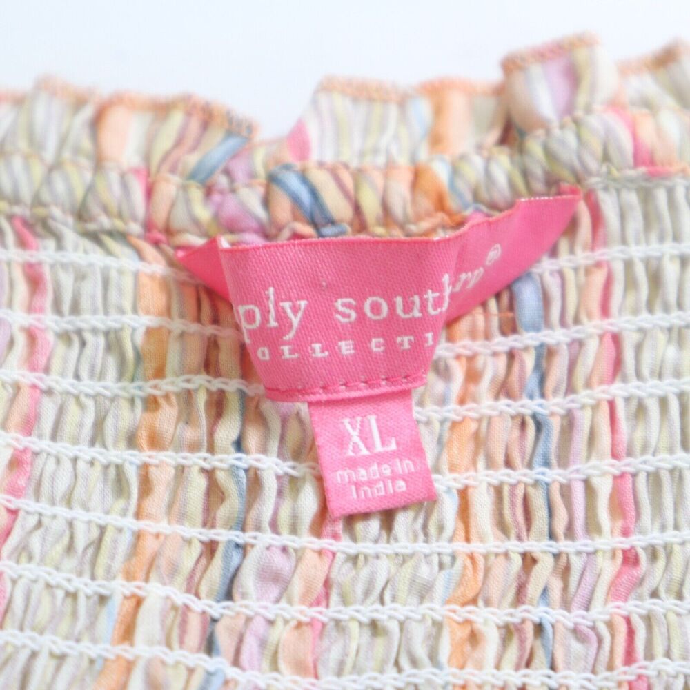 Simply Southern Size XL Maxi Sundress Cotton Pastel Stripe Pink - Picture 8 of 10